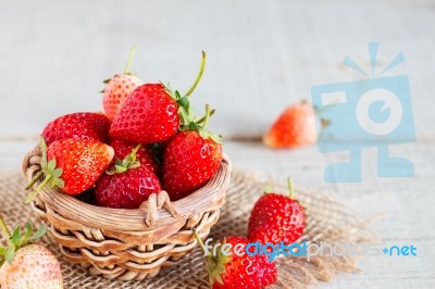 Fresh Strawberries On The Table Stock Photo