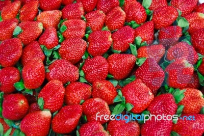 Fresh Strawberry In Market Stock Photo