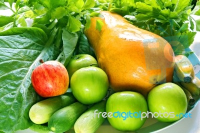 Fresh Vegetable And Fruit Stock Photo