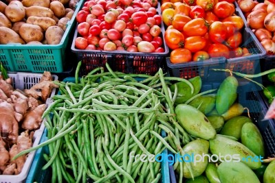 Fresh Vegetables In Market Stock Photo