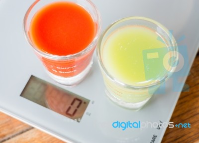 Freshly Squeezed Juices For Diet Stock Photo