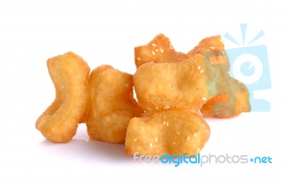 Fried Bread Stick Isolated On The White Background Stock Photo