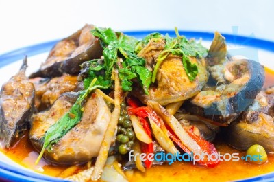 Fried Catfish Thai Food Stock Photo
