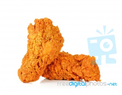 Fried Chicken Isolated On The White Background Stock Photo