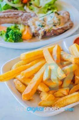 Fried Potato Stock Photo