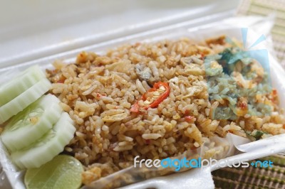 Fried Rice With Shellfish Stock Photo