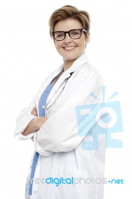 Friendly Smiling Female Doctor Stock Photo Friendly Smiling Female Doctor Stock Photo