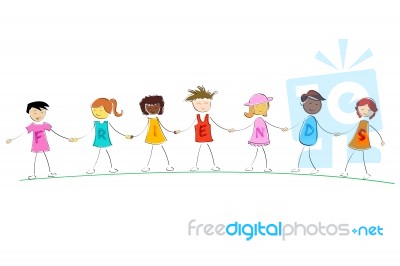 Friends Holding Hands Stock Image