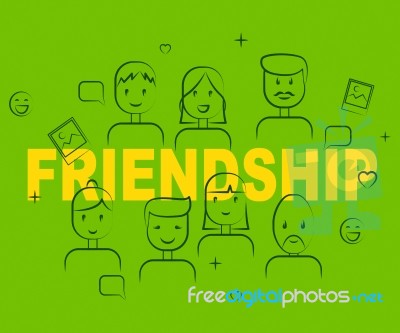 Friendship People Indicates Friendly Buddies And Togetherness Stock Image