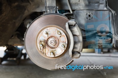 Front Disk Brake On Car Stock Photo