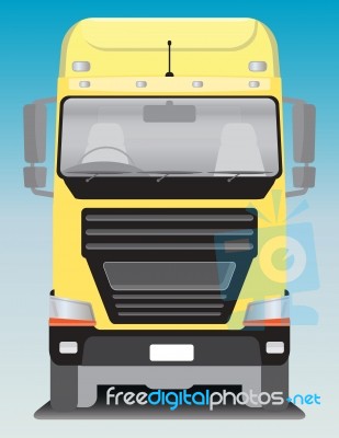Front View Of Cargo Truck  Stock Image