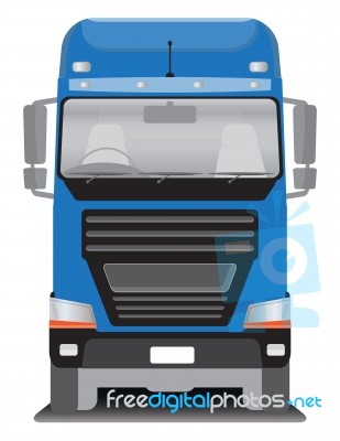 Front View Of Cargo Truck  Stock Image