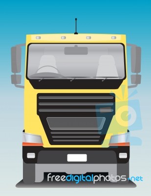 Front View Of Cargo Truck  Stock Image