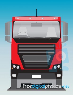 Front View Of Cargo Truck  Illustration Stock Image