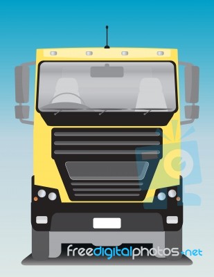 Front View Of Cargo Truck  Illustration Stock Image