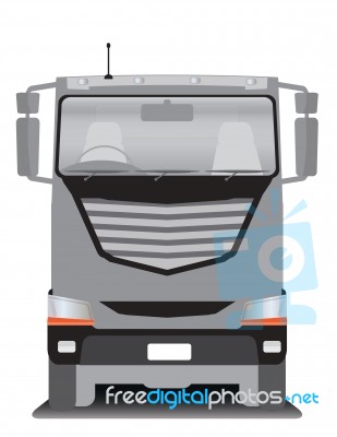 Front View Of Cargo Truck  Illustration Stock Image