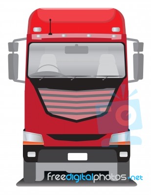 Front View Of Cargo Truck  Illustration Stock Image