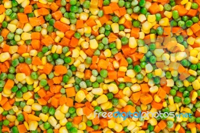 Frozen Diced Vegetables Background Stock Photo