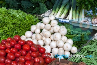 Fruit And Vegetable Market In Funchal Stock Photo