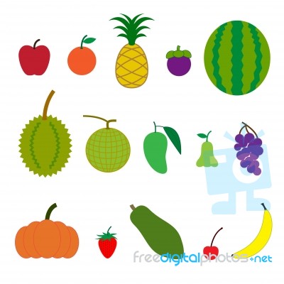 Fruit Cartoon Style Stock Image