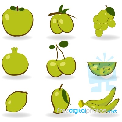 Fruit Icon Set Stock Image