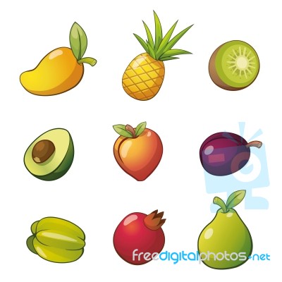 Fruit Set Of Mango And Other Stock Image
