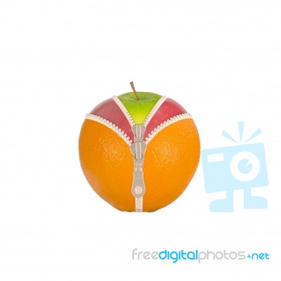 Fruits And Diet Against Cellulite Stock Photo