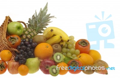 Fruits In Basket Stock Photo