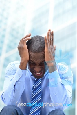 Frustrated Middle Aged Businessman Stock Photo