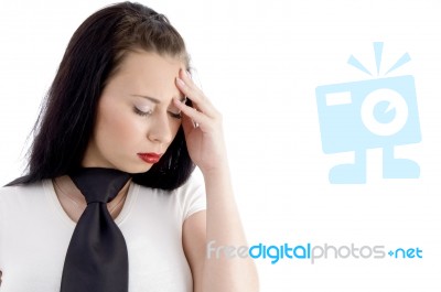 Frustrated Woman Posing Stock Photo