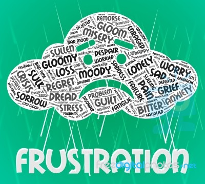 Frustration Word Means Annoyed Frustrating And Text Stock Image