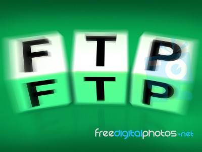 Ftp Blocks Displays File Transfer Protocol Stock Image