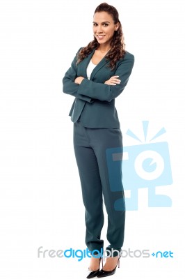 Full Length Image Of Confident Business Woman Stock Photo