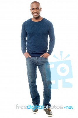 Full Length Portrait Of A Casual Man Stock Photo