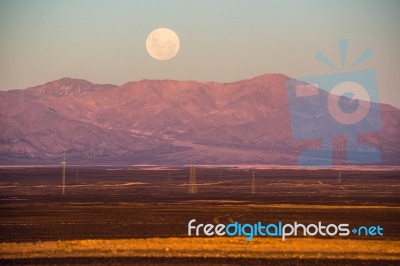 Full-moon, Atacama Desert Of Chile Stock Photo