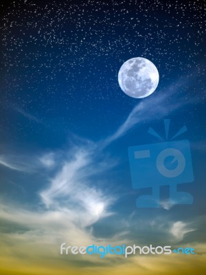 Full Moon In Sky Stock Image