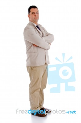 Full Pose Of Handsome Businessman Stock Photo