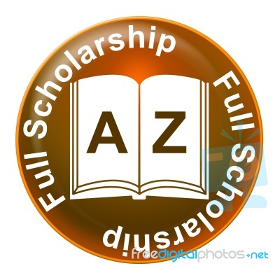 Full Scholarship Represents Education Learning And Study Stock Image