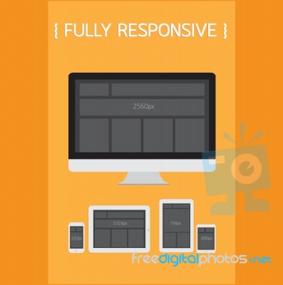 Fully Responsive Design Stock Image