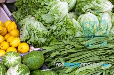 Funchal, Madeira/portugal - April 9 : Fruit And Vegetable Market… Stock Photo