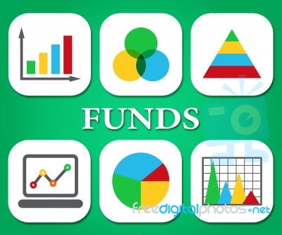 Funds Charts Means Stock Market And Diagram Stock Image