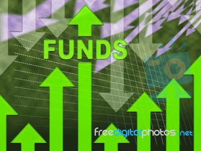 Funds Graph Represents Stock Market And Cash Stock Image