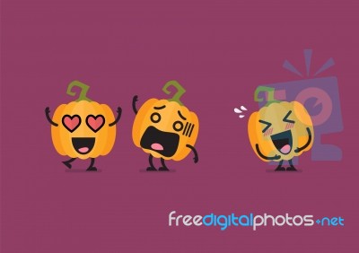 Funny Pumpkin Character Stock Image