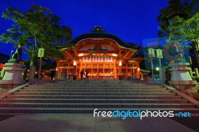 Fushimi Inari At Dusk In Kyoto Stock Photo