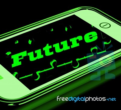 Future On Smartphone Showing Forecasts Stock Image