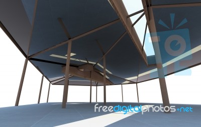 Futuristic Architecture With Organic Structure On White Stock Image