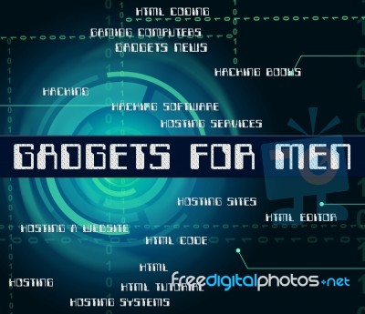 Gadgets For Men Represents Mod Con And Gismo Stock Image