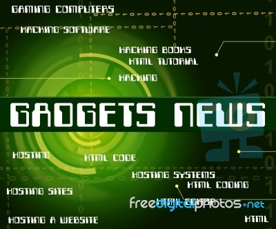 Gadgets News Means Information Words And Apparatus Stock Image