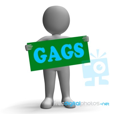 Gags Sign Character Means Comedy And Jokes Stock Image