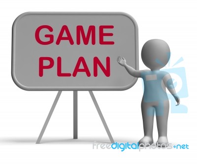 Game Plan Whiteboard Means Scheme Approach Or Planning Stock Image